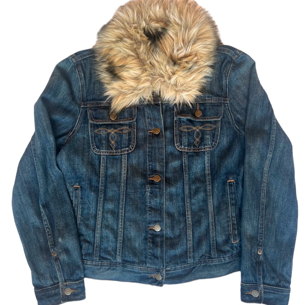 Ralph Lauren LRL Lauren Jeans Co. Denim Jacket with Faux Fur Collar